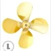 Raboesch 45mm M4 Threaded 4 Blade L/H Brass A-Type Propeller