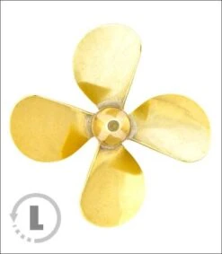 Raboesch 45mm M4 Threaded 4 Blade L/H Brass A-Type Propeller
