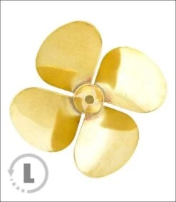 Raboesch 40mm M4 Threaded 4 Blade L/H Brass D-Type Propeller